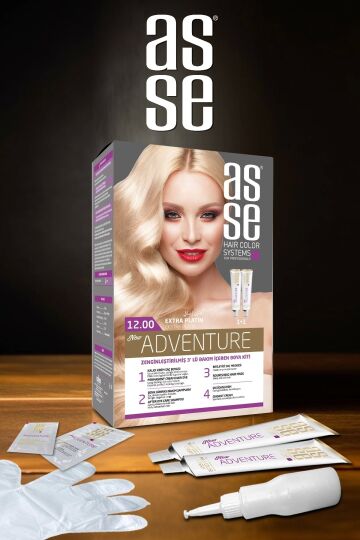 Asse Adventure Set Saç Boyası Canlı Renkler, 1+1 ikili Kullanım Seti (NO:12.00 EXTRA PLATiN) - 2
