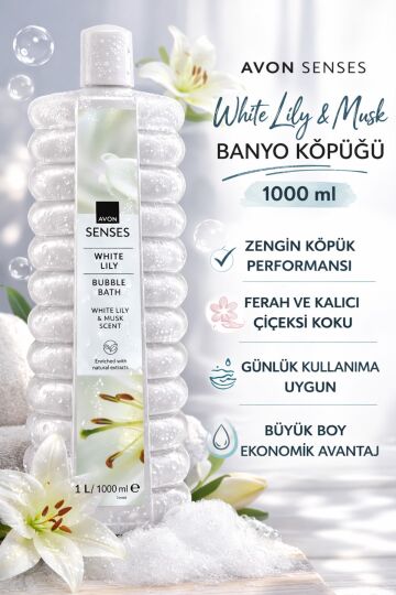  Avon Senses White Lily & Musk Scent Banyo Köpüğü 1 L