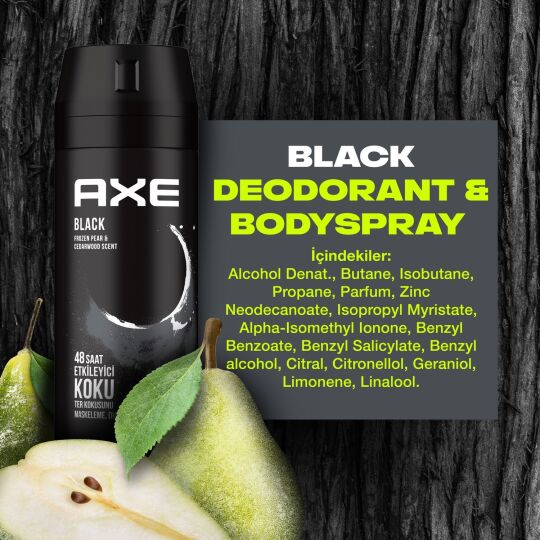 Axe Erkek Deodorant & Bodyspray Black 48 Saat Etkileyici Koku Vücut Spreyi 150 ml - 4