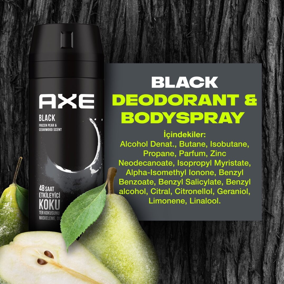 Axe Erkek Deodorant & Bodyspray Black 48 Saat Etkileyici Koku Vücut Spreyi 150 ml - 4