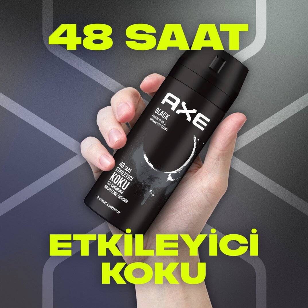 Axe Erkek Deodorant & Bodyspray Black 48 Saat Etkileyici Koku Vücut Spreyi 150 ml - 5
