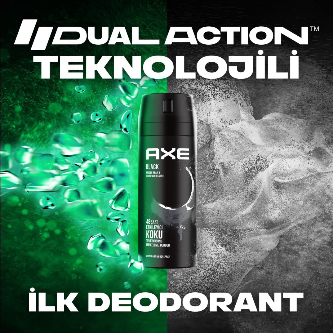 Axe Erkek Deodorant & Bodyspray Black 48 Saat Etkileyici Koku Vücut Spreyi 150 ml - 6