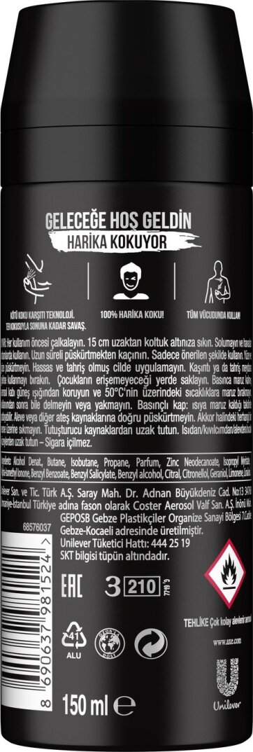 Axe Erkek Deodorant & Bodyspray Black 48 Saat Etkileyici Koku Vücut Spreyi 150 ml - 9