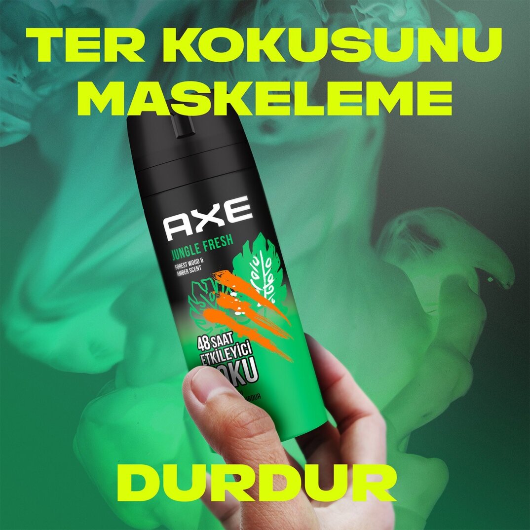 Axe Erkek Sprey Deodorant Jungle Fresh 48 Saat Etkileyici Koku 150 ml - 3