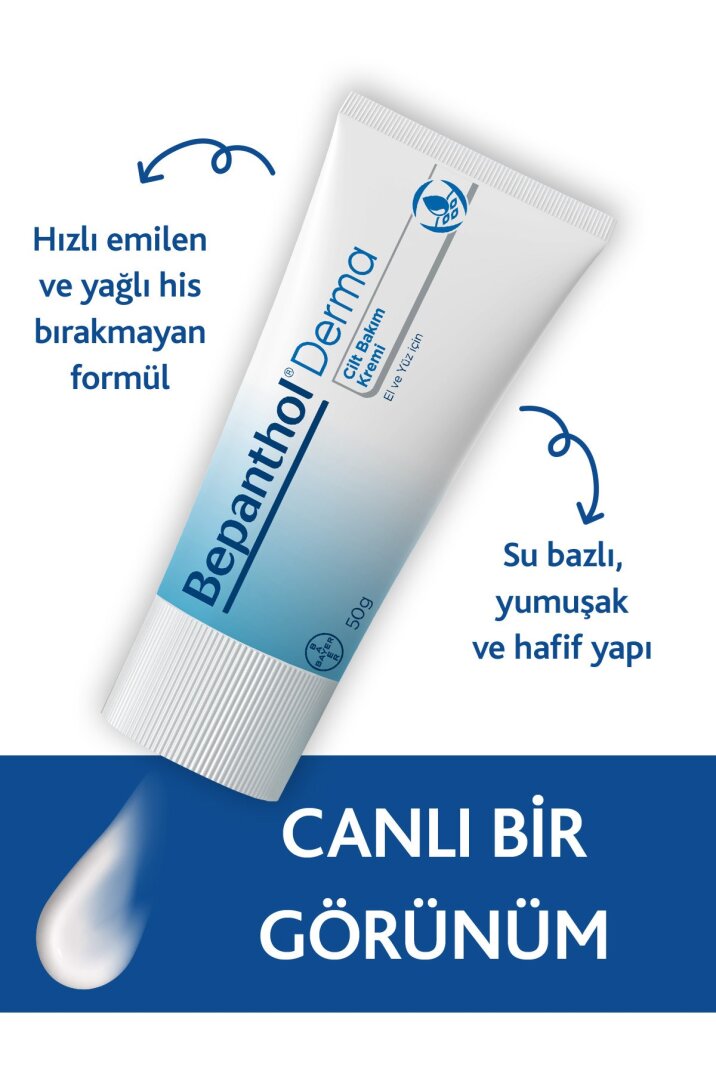 Bepanthol Cilt Bakım Kremi 50gr l Tüm Cilt Tiplerine Uygun, El ve Yüz Bakım, Günlük Vücut Bakım - 2
