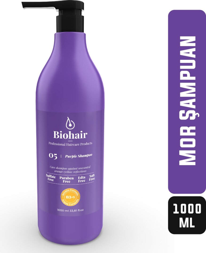 Bio Hair Purple Turunculaşma Karşıtı Mor Şampuan 1000 ml No:05 - 1