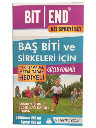 Bitend Bit Şampuanı 150 ml - Bit Spreyi 100 ml Metal Tarak Hediyeli