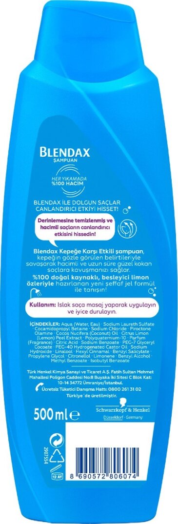 Blendax Kepeğe Karşı Etkili Şampuan 500 Ml - 3