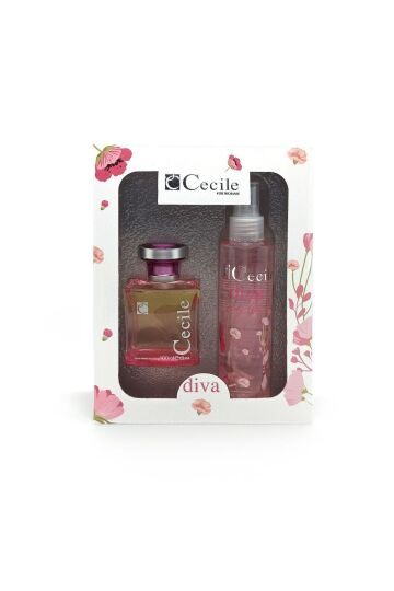 Cecile Kofre 100 ml Edt 150 ml Bod Mist Diva