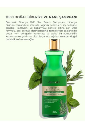 Dermokil %100 Doğal Biberiye Saç Güçlendirici Şampuan 400 ml - 3