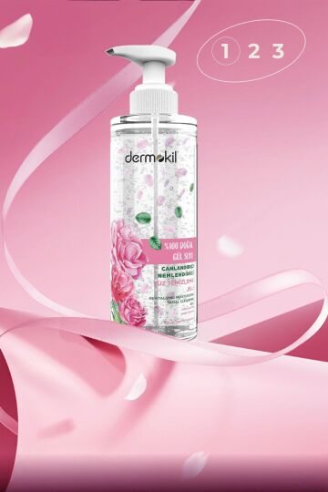 Dermokil %100 Doğal Gül Suyu Canlandırıcı Nemlendirici Yüz Temizleme Jeli - 3