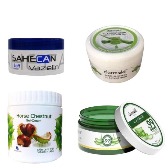 Dermokil Aloe Vera Jel 300 ml %99 Saflıkta +Dermokil Nemlendirici El Yüz Bakım Kremi Aloe Vera Özlü 