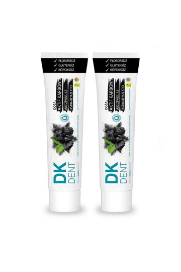 Dermokil Dk Dent Aktif Karbon Florürsüz Diş Macunu 75 ml 2'li Set