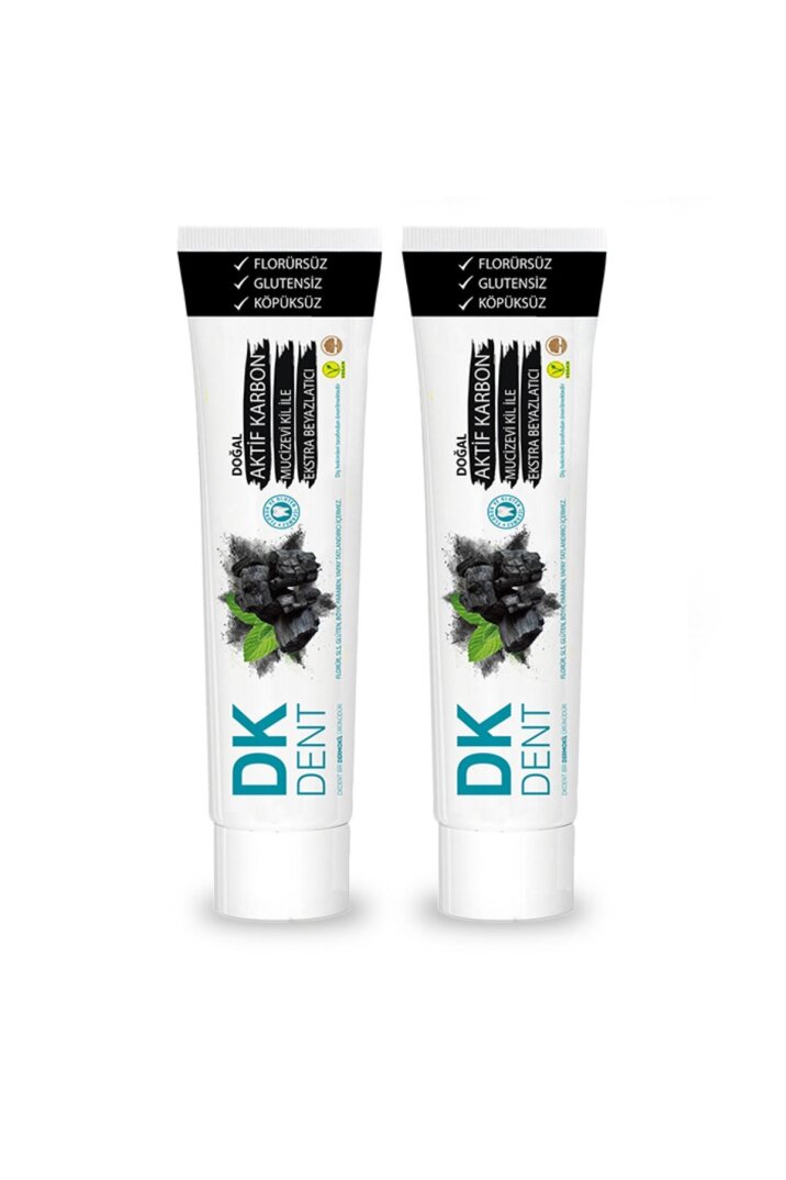Dermokil Dk Dent Aktif Karbon Florürsüz Diş Macunu 75 ml 2'li Set - 1