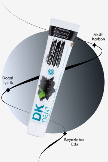 Dermokil Dk Dent Aktif Karbon Florürsüz Diş Macunu 75 ml 2'li Set - 3