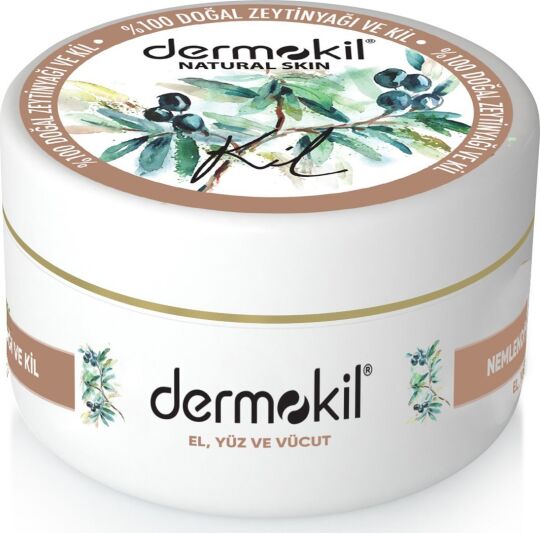 Dermokil El, Yüz ve Vücut Bakım Kremi 300 ml Doğal Zeytinyağı & Kil Nemlendirici