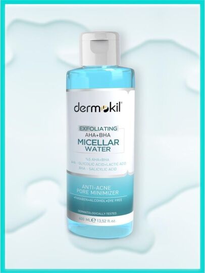 Dermokil Exfoliating Aha+Bha Niacinamide Micellar Makyaj Temizleme Suyu 400 ml
