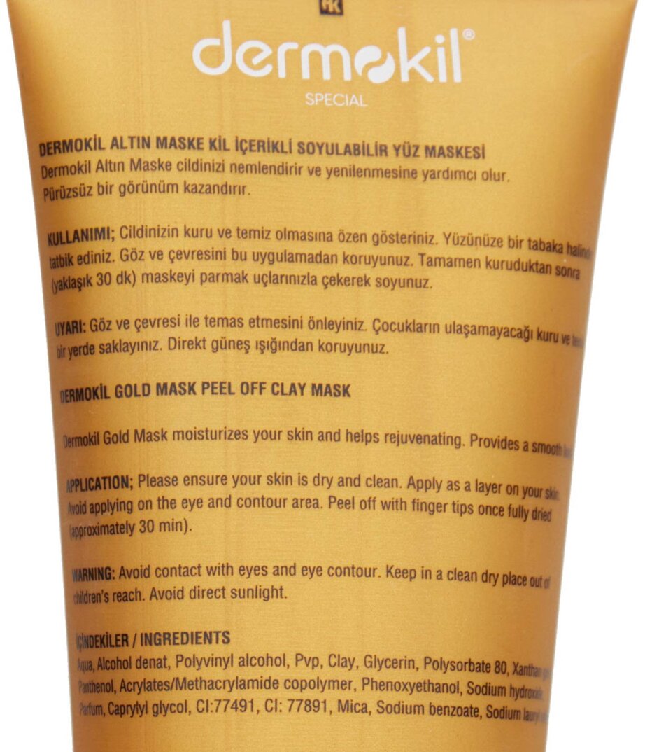 Dermokil Kil İçerikli Soyulabilir Gold Maske (75 ml) - 3