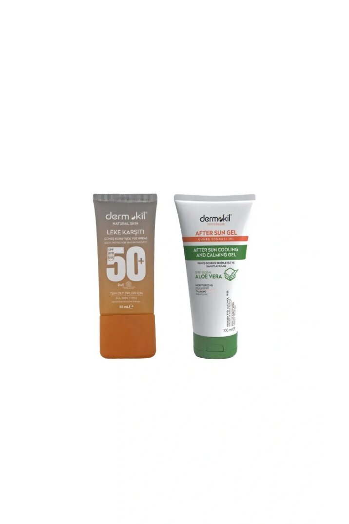Dermokil Leke Karşıtı Güneş Koruyucu Yüz Kremi 50 Spf 50 ml + Serinletici ve Rahatlatıcı Jel 100 ml - 1