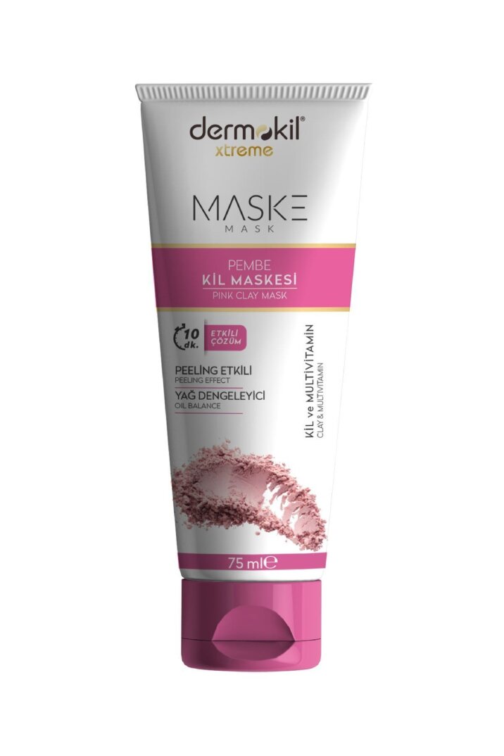 Dermokil Peeling Etkili Ve Yağ Dengeleyici Pembe Kil Maskesi 75 ml - 1