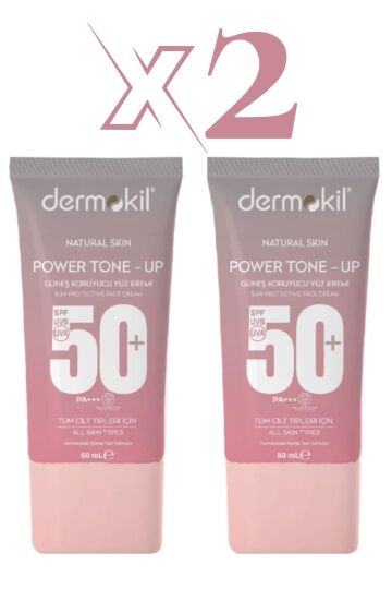 Dermokil Power Tone-Up Güneş Koruyucu Yüz Kremi 50+Spf - 50 ML X 2 Adet - 2