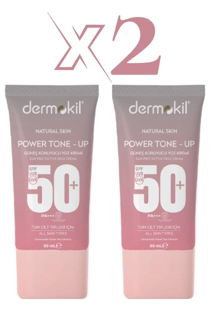 Dermokil Power Tone-Up Güneş Koruyucu Yüz Kremi 50+Spf - 50 ML X 2 Adet - 2