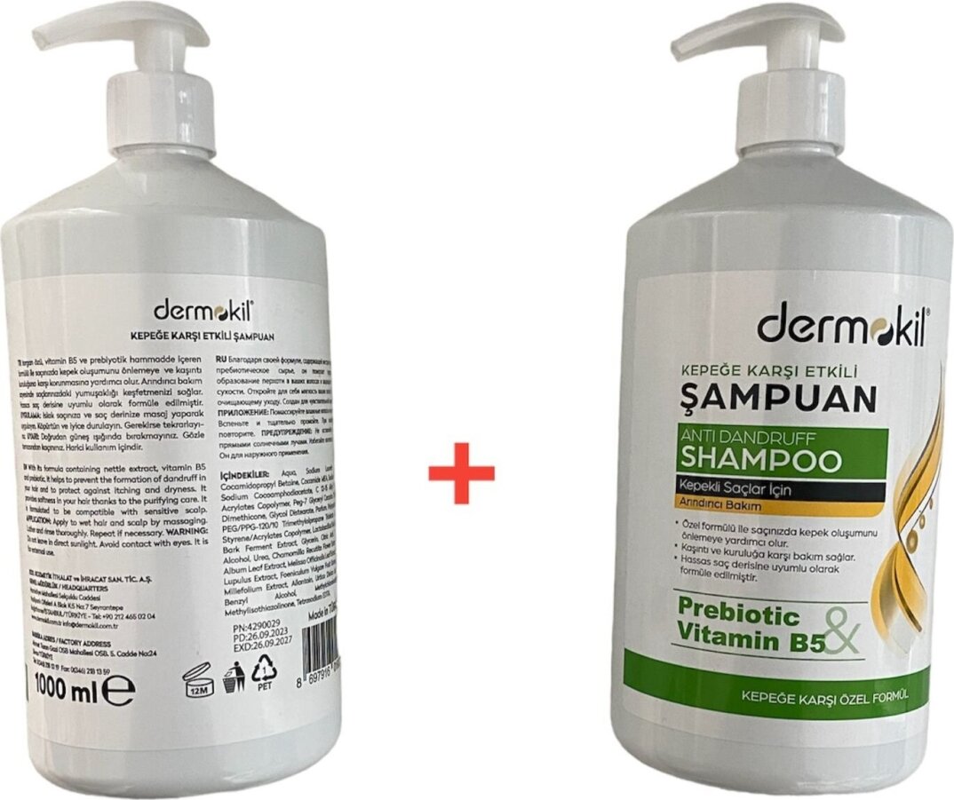 Dermokil Prebiotic Vitamin B5 Şampuan  Seti Sette 2 Adet 1000 ML Şampuan Mevcuttur - 2