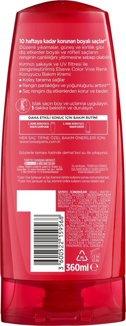 Elseve Colorvive Renk Koruyucu Bakım Kremi 360 ml - 3