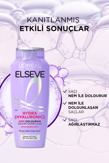 Elseve Hydra [hyaluronic] Nem Dolduran Şampuan 300ml Nem İle Dolgunlaştıran Serum 150ml Seti - 7