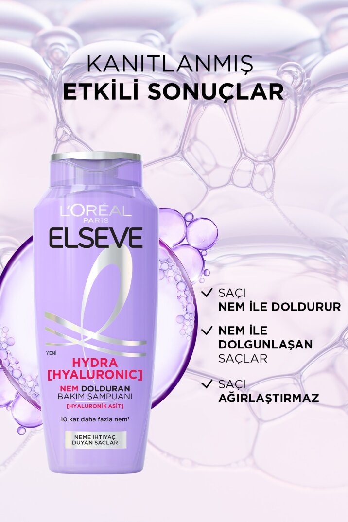 Elseve Hydra [hyaluronic] Nem Dolduran Şampuan 300ml Nem İle Dolgunlaştıran Serum 150ml Seti - 7