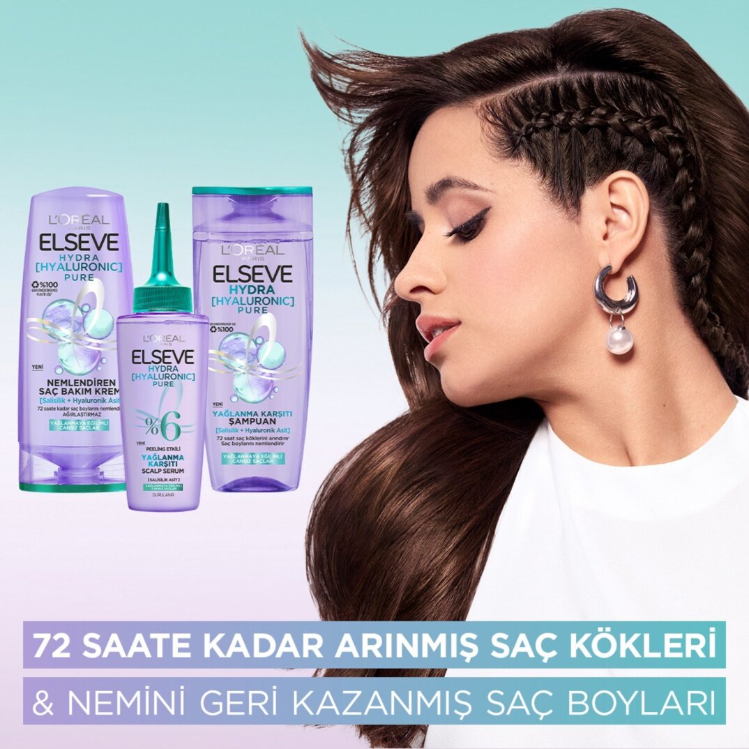 Elseve Hydra [Hyaluronic] Pure Salisilik Asit içeren Yağlanma Karşıtı Nemlendirici Saç Kremi 250ml - 2