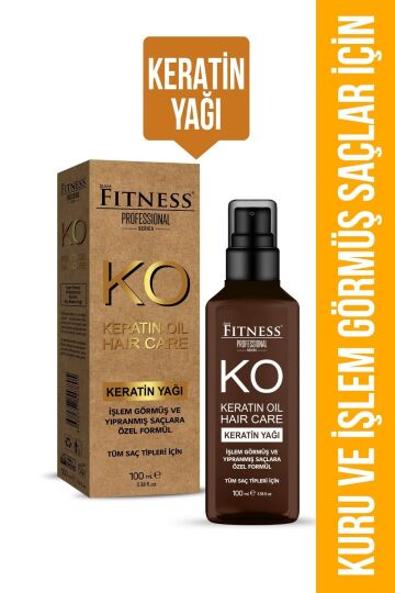 Fitness Professional Saç Düzleştirici Brezilya Fönü Keratin BakımıTuzsuz Şampuan & Keratin Yağı Seti - 3