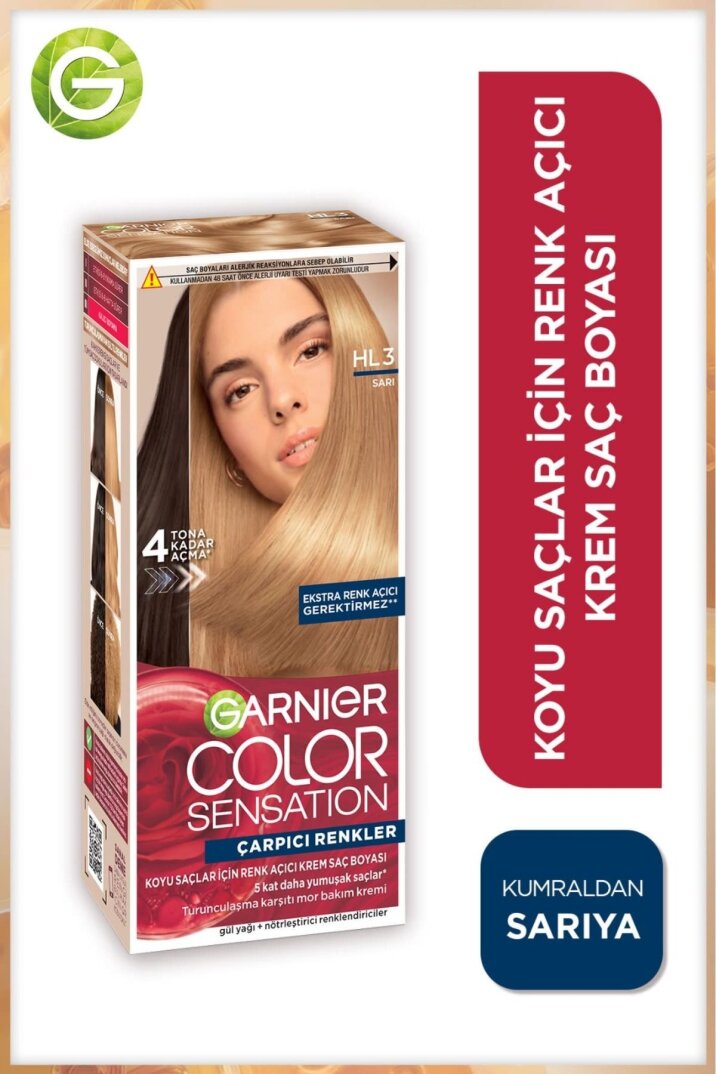 Garnier Çarpıcı Renkler HL3 Sarı Saç Boyası, Demikit - 1