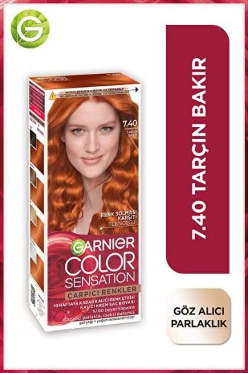 Garnier Color Sensatıon Çarpıcı Renkler 7.40 Tarçın Bakır Krem saç boyası 40 ml. - 1