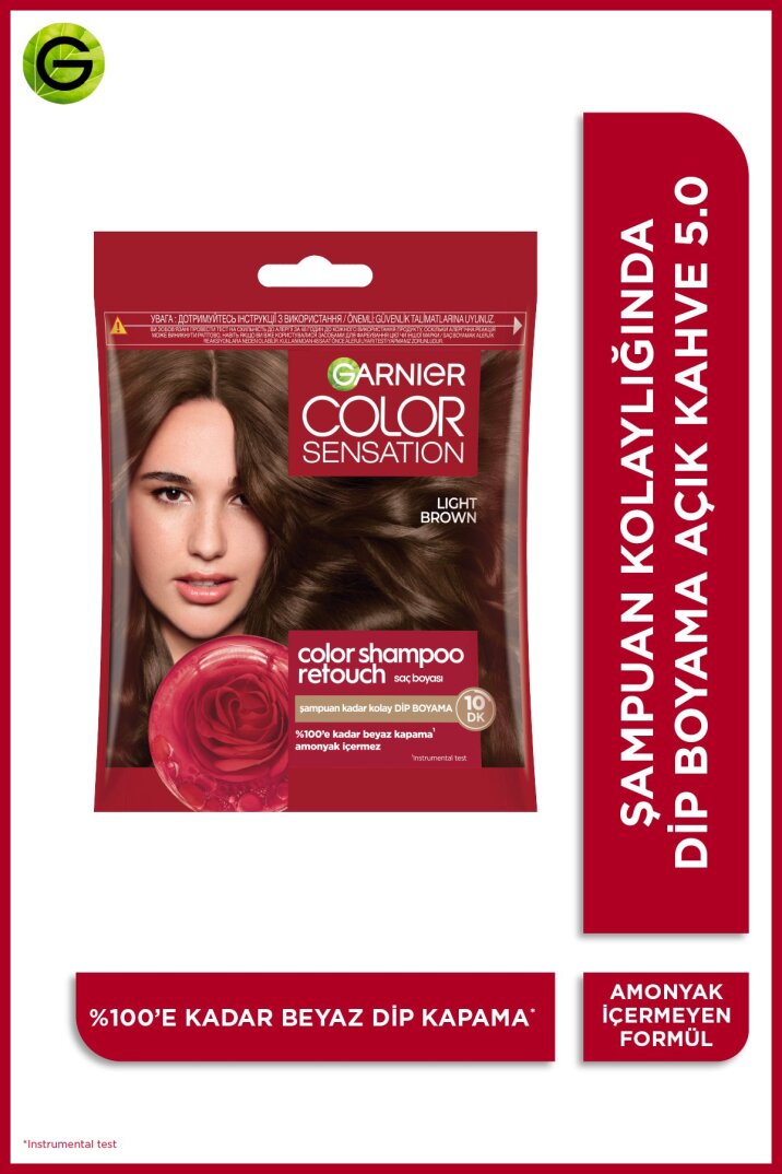 Garnier Color Shampoo Retouch Şampuan Kolaylığında Dip Boyası, Açık Kahve 5.0 - 1