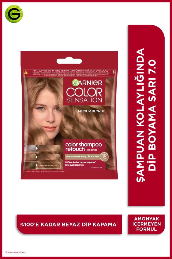 Garnier Color Shampoo Retouch Şampuan Kolaylığında Dip Boyası, Sarı 7.0 - 1