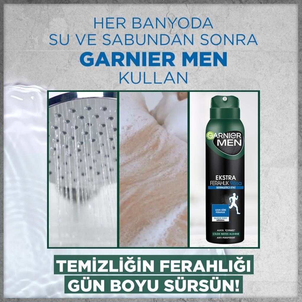 Garnier Men Ekstra Ferahlık Aerosol 150 ml Sprey - 3
