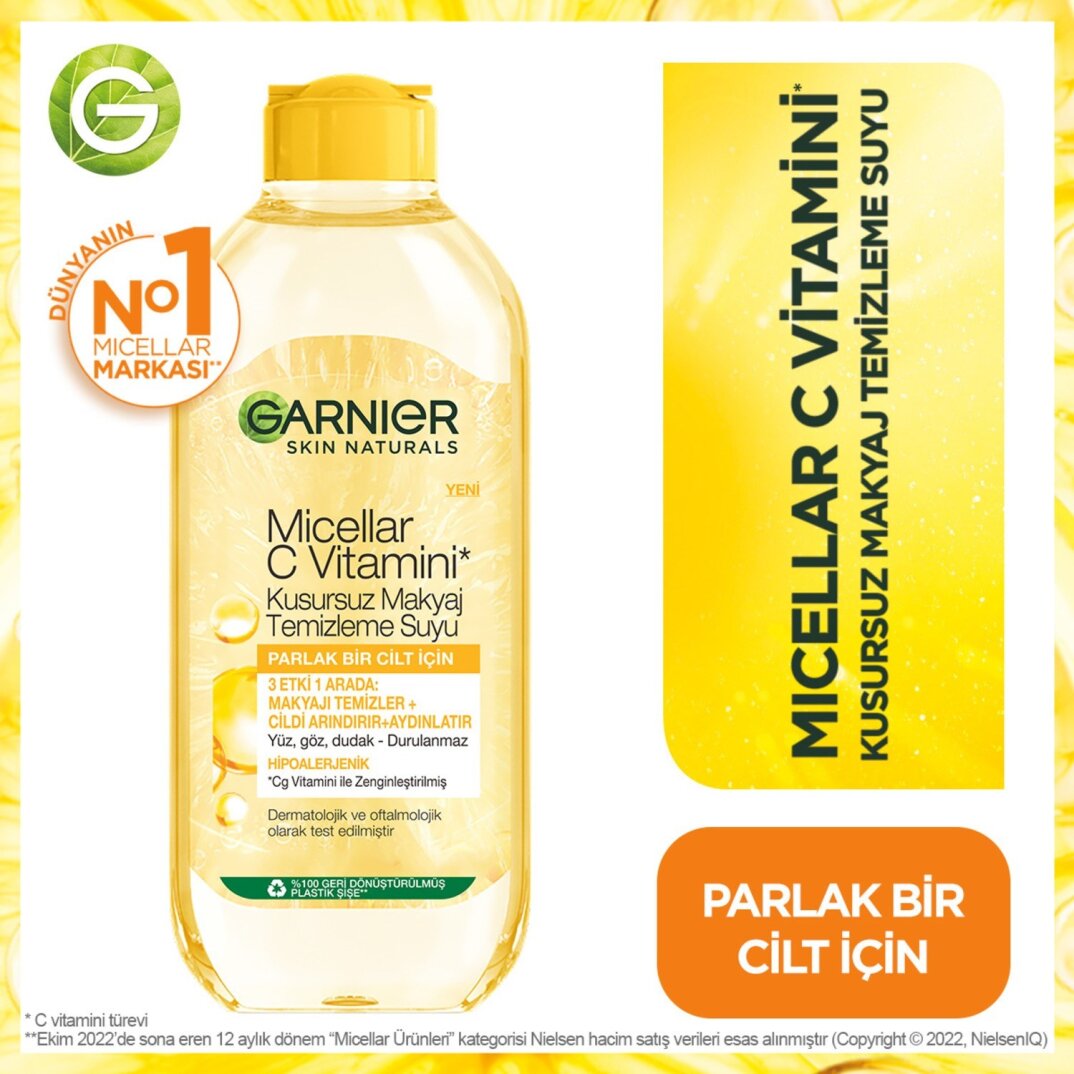 Garnier Micellar C Vitamini Kusursuz Makyaj Temizleme Suyu 400ML - 1