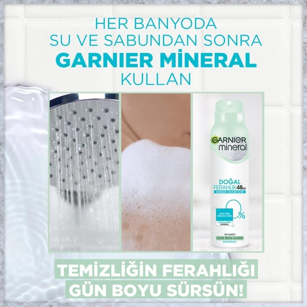 Garnier Mineral Doğal Ferahlık Sprey Deodorant - 3