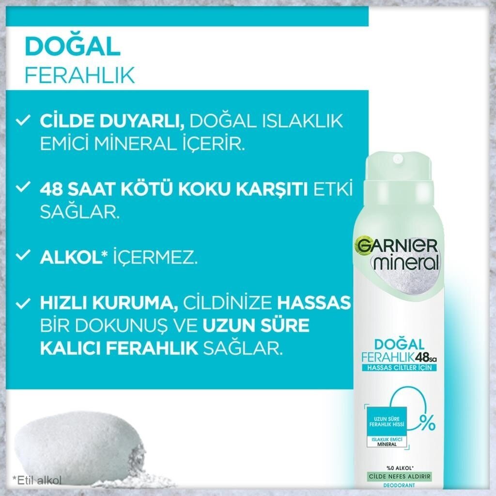 Garnier Mineral Doğal Ferahlık Sprey Deodorant - 4