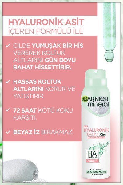 Garnier Mineral Hyaluronik Bakım Sprey Deodorant - 3