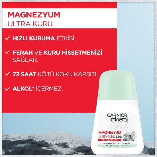 Garnier Mineral Magnezyum Ultra Kuru Roll-On 72 Saat - 4