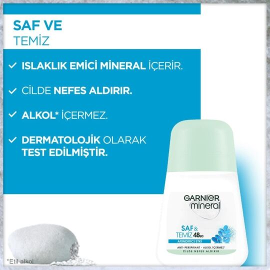 Garnier Mineral Saf ve Temiz Roll-On Deodorant - 4
