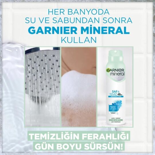 Garnier Mineral Saf ve Temiz Sprey Deodorant - 3