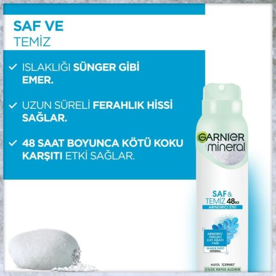 Garnier Mineral Saf ve Temiz Sprey Deodorant - 4