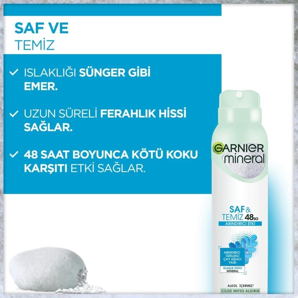 Garnier Mineral Saf ve Temiz Sprey Deodorant - 4