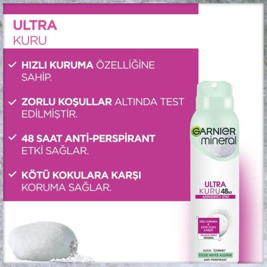 Garnier Mineral Ultra Kuru Sprey Deodorant - 4