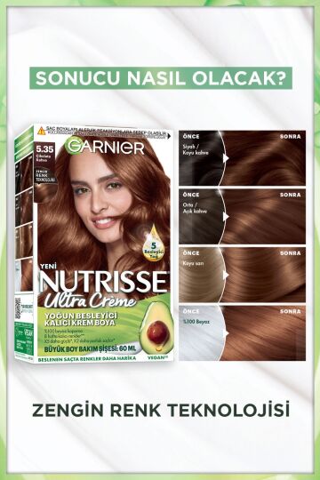 Garnier Nutrisse Yoğun Besleyici Kalıcı Krem Saç Boyası 5.35 Çikolata Kahve - 3