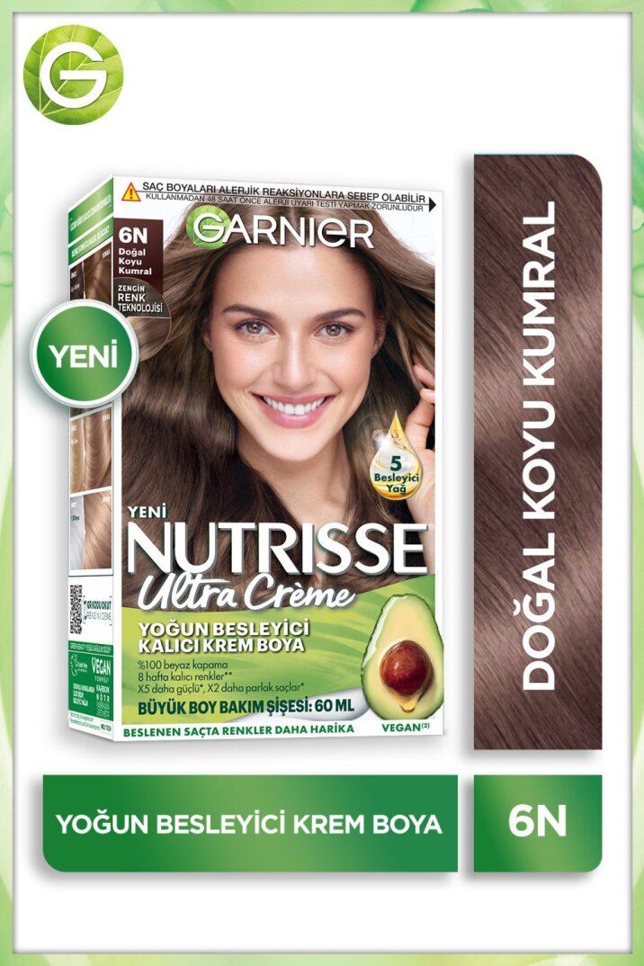 Garnier Nutrisse Yoğun Besleyici Kalıcı Krem Saç Boyası 6n Doğal Koyu Kumral - 1