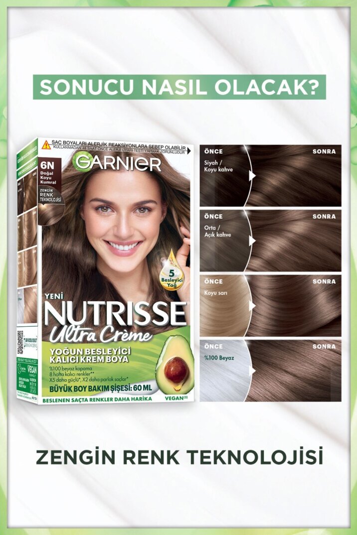 Garnier Nutrisse Yoğun Besleyici Kalıcı Krem Saç Boyası 6n Doğal Koyu Kumral - 3